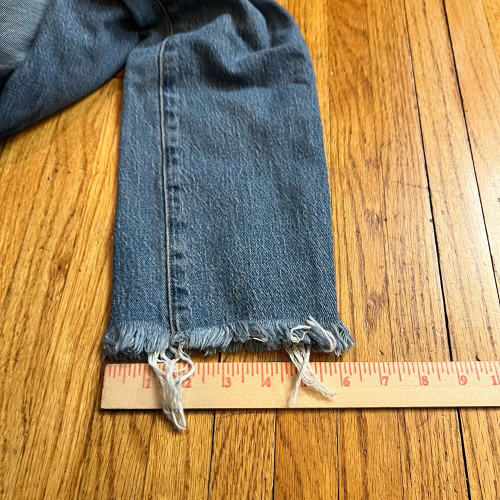 Madewell Jeans Womens 25 Perfect Vintage Blue Denim High Rise Fray Ankle - Picture 10 of 10